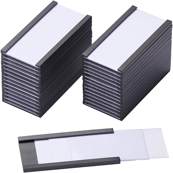 Магнитные держатели этикеток 1X2 дюйма с магнитами Магнитные держатели карт данных с прозрачными пластиковыми протекторами для металлической полки